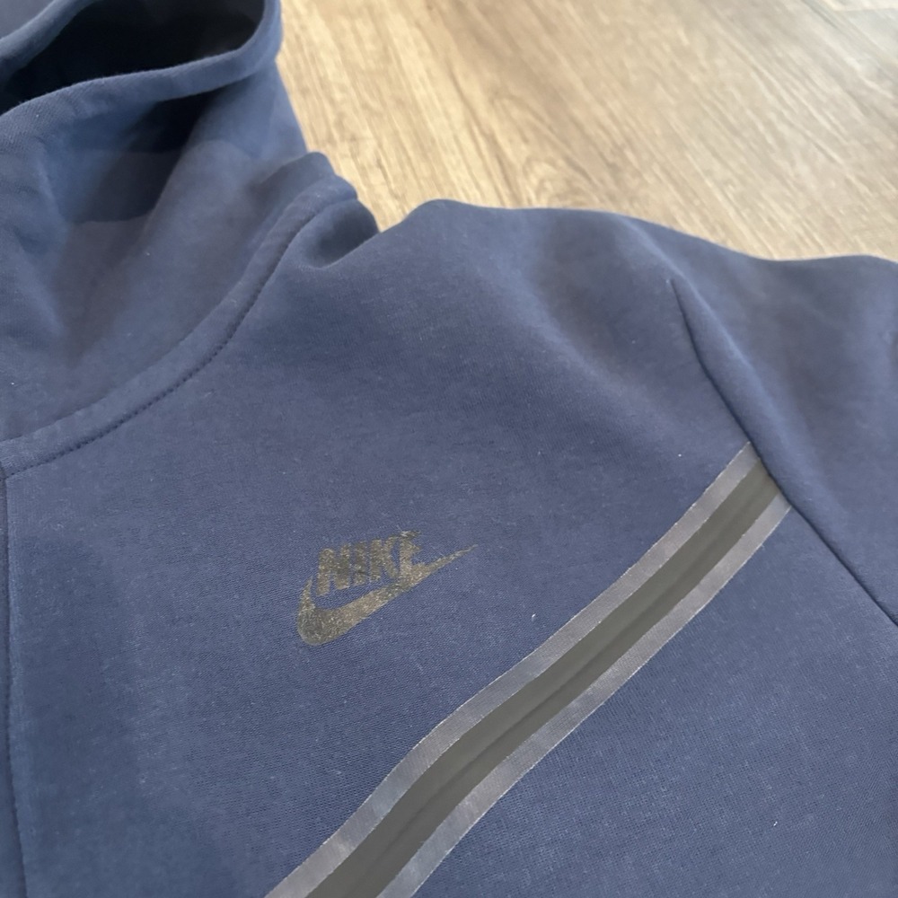 Nike Sportswear Tech Fleece Full-Zip Hoodie Men's Size XL Midnight Navy/Black - Picture 3 of 7